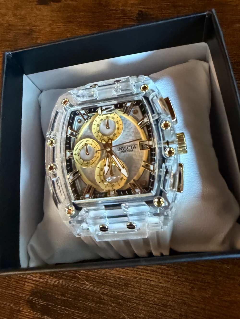 NEW Invicta White/Clear & Gold Accents Watch w/Box
